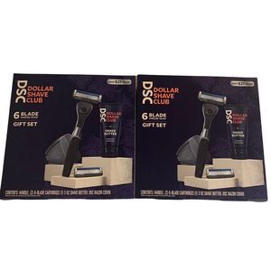 Dollar Shave Club Gift Set of 2 NEW 6 Blade‎ Gift Sets with Shave Butter - PH03